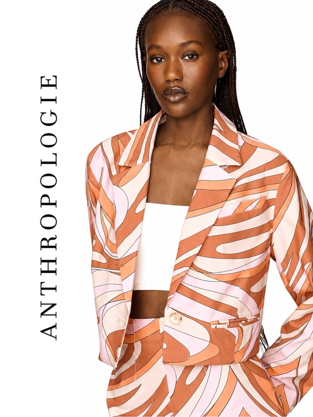 Anthropologie Maeve Cropped Blazer